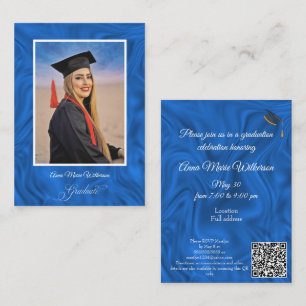 Blue Abstract Graduation Party Invitation