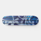 Blue abstract grafitti pattern skateboard (Horz)