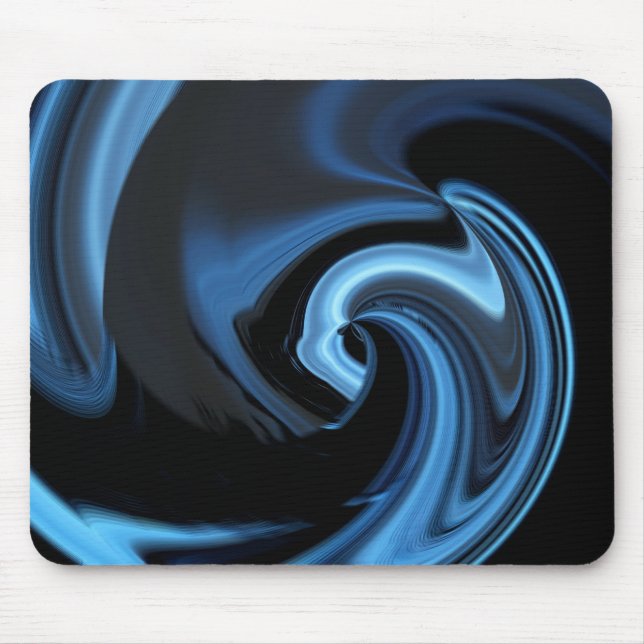 Blue Abstract Heart Mousepad (Front)