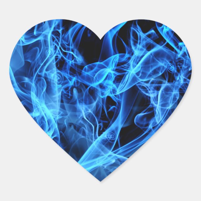 Blue Abstract Heart Sticker (Front)