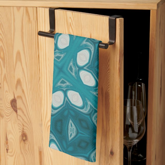 Blue Abstract Kitchen Towels (Thirds Fold)