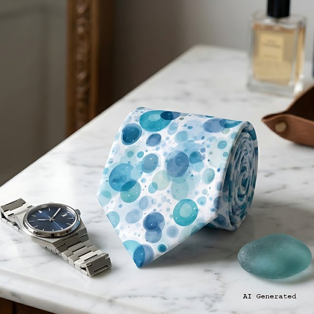 Blue Abstract Liquid Oxygen Circle Necktie (Creator Uploaded)
