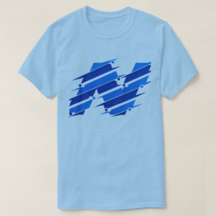 Blue Abstract Logo T-Shirt   Modern Futuristic Geo