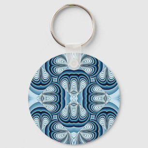 Blue Abstract Mirrors Key Ring
