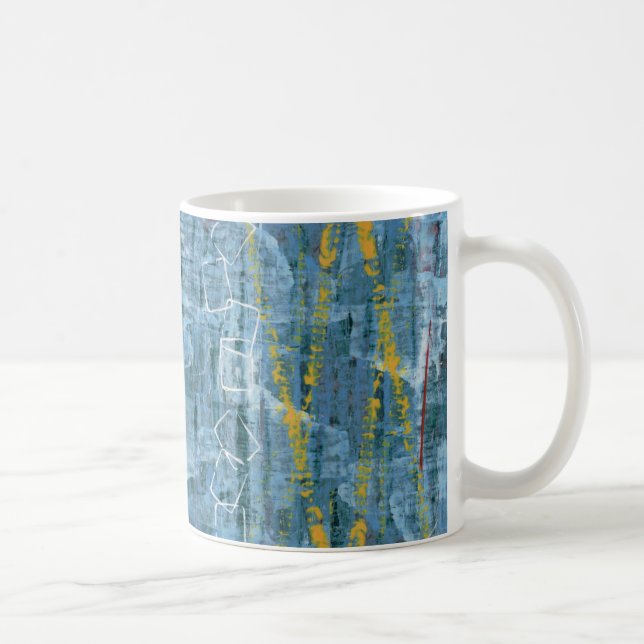 Blue Abstract Mixed Media Art Mug (Right)