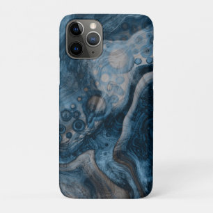 Blue Abstract Modern Fluid Art iPhone 11 Pro Case