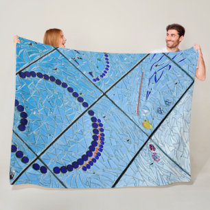 Blue Abstract Mosaic Fleece Blanket
