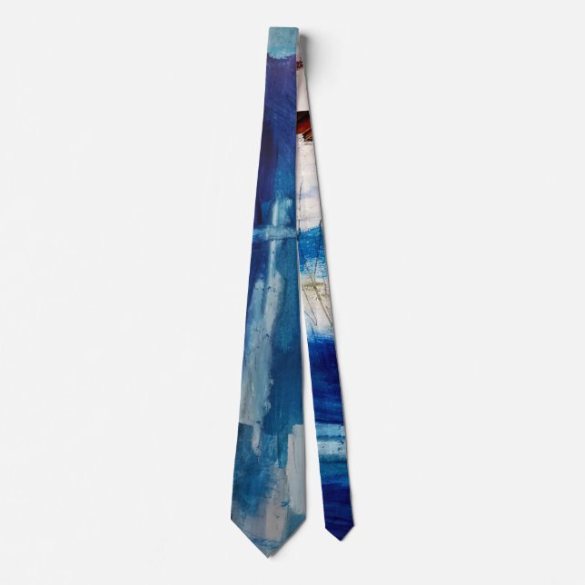 Blue Abstract Neck Tie (Front)