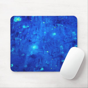 Blue Abstract Neon Outer Space Mouse Pad