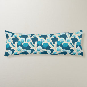 Blue Abstract Ocean Floor   Coastal Pattern Body Cushion