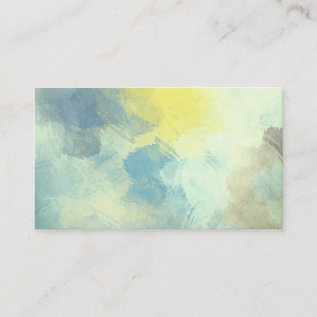 blue abstract paint business card template (Front)