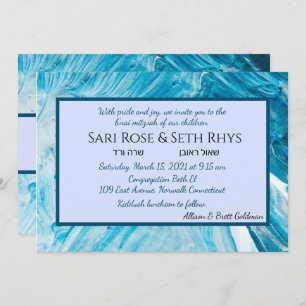 Blue Abstract Paint Invitation