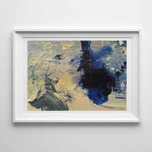 Blue Abstract Painting Art Poster