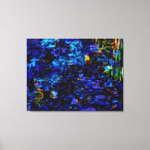 Blue abstract painting canvas print