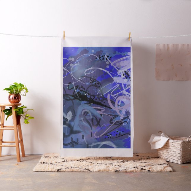 Blue abstract painting fabric (In Situ)