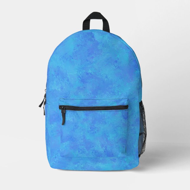 Blue Abstract Pattern Backpack (Front)