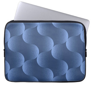 💙 Blue Abstract Pattern Calm Modern Tech 💙 Laptop Sleeve