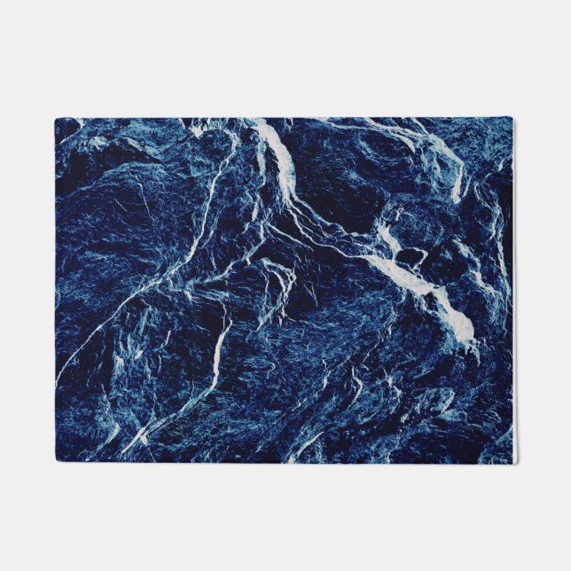 Blue Abstract Pattern Doormat (Front)