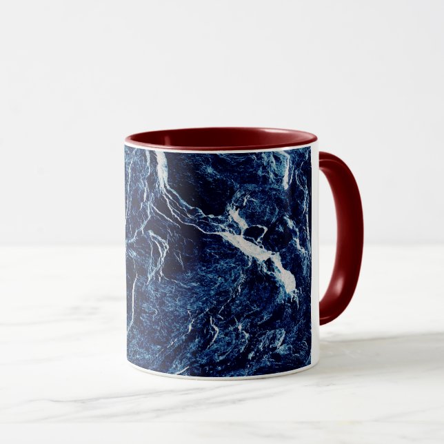Blue Abstract Pattern Mug (Front Right)