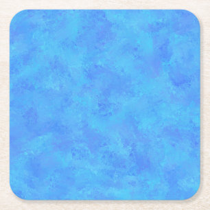 Blue Abstract Pattern  Square Paper Coaster