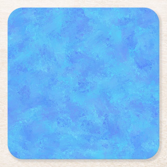 Blue Abstract Pattern  Square Paper Coaster (Front)