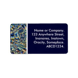 Blue Abstract Pond Label