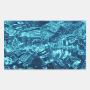 Blue Abstract Rectangular Sticker