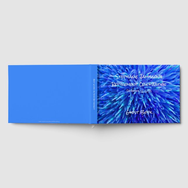Blue Abstract Retirement Party Memory/Guest Book (Full)