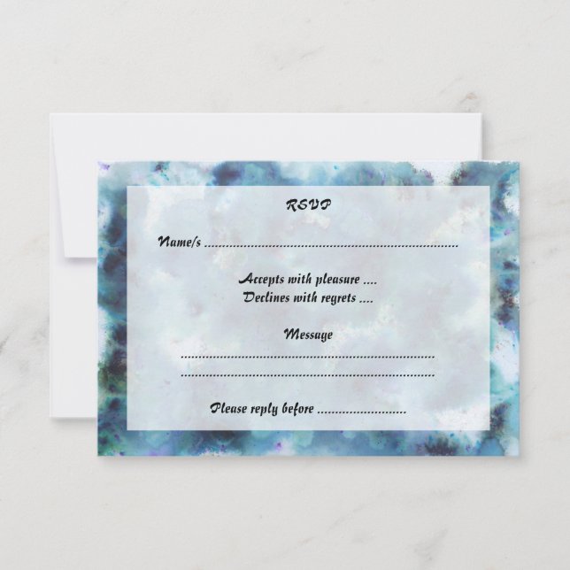 Blue Abstract. RSVP Card (Front)