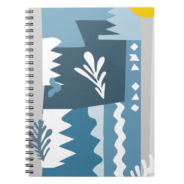 Blue Abstract Shapes Notebook (Front)
