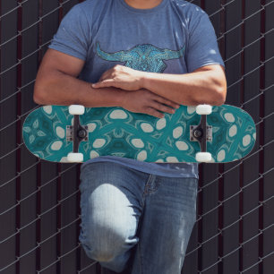 Blue Abstract Skateboard