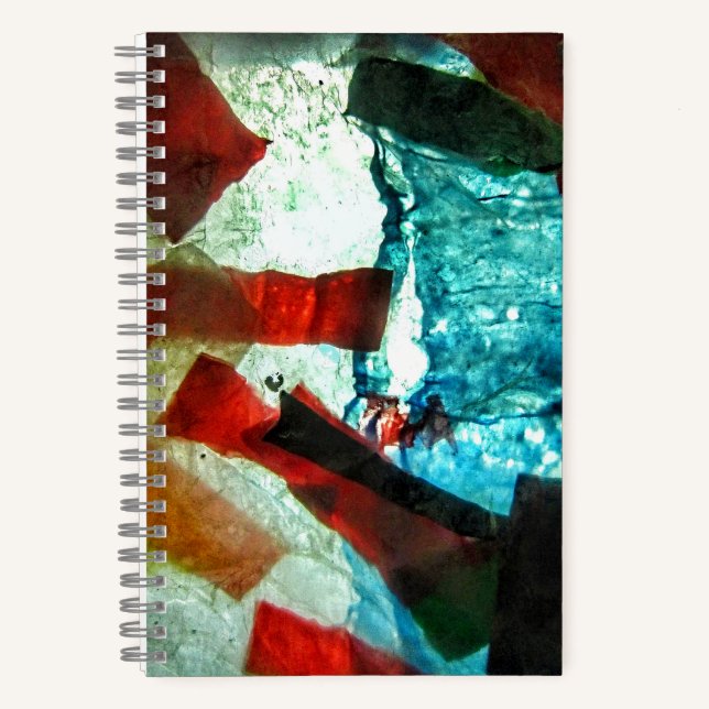 Blue abstract spiral book,Blue sprinkle  Notebook (Front)