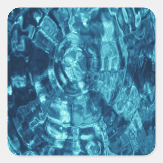Blue Abstract Square Sticker (Front)