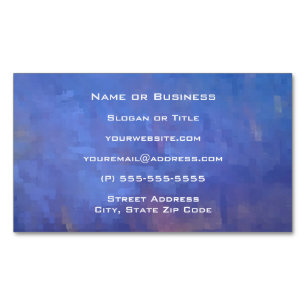 Blue Abstract Squares Design Magnetic Business Card