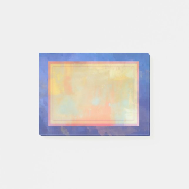 Blue Abstract Squares Design Post-it Notes (Front)