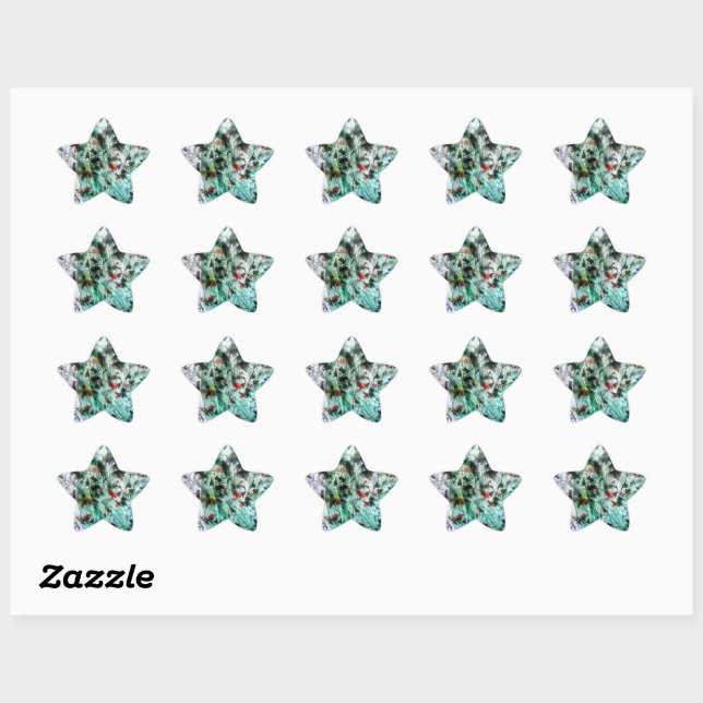 Blue abstract star sticker,Happy star blue gift Sticker (Sheet)