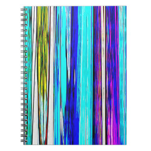 Blue Abstract Stripes 606 Notebook