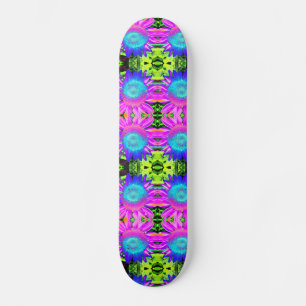 Blue Abstract Sunflower Skateboard