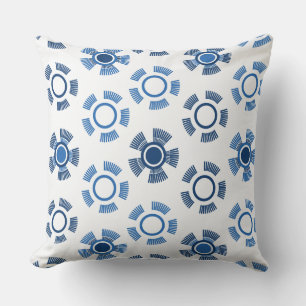 Blue Abstract Suns Cushion