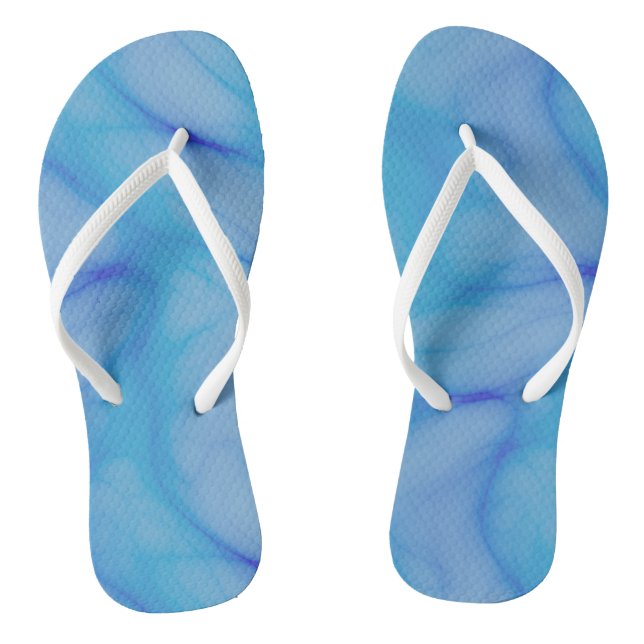 blue Abstract Thongs (Footbed)