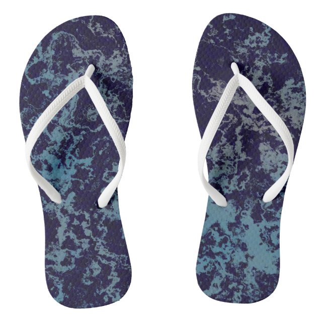 Blue Abstract Thongs (Footbed)
