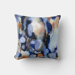 Blue Abstract Throw Pillow