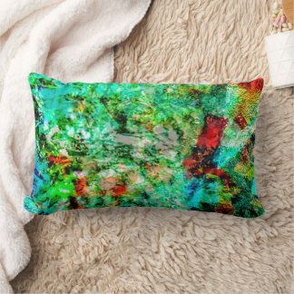 Blue abstract Throw Pillow,Calming blue joy ocean Lumbar Cushion