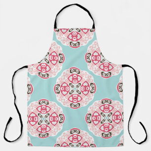 Blue abstract tiles: cute vintage. apron