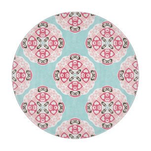 Blue abstract tiles: cute vintage. cutting board