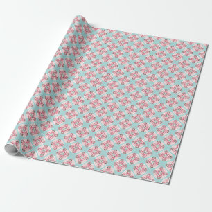 Blue abstract tiles: cute vintage. wrapping paper
