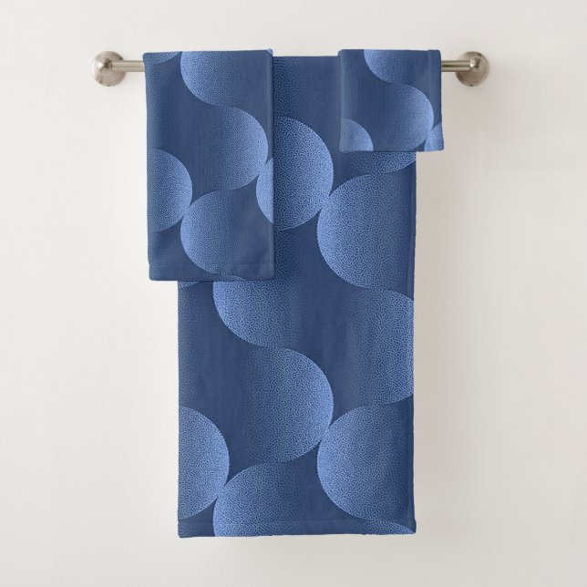 💙 Blue Abstract Vibrant Home Style Bath Set 💙 (Insitu)