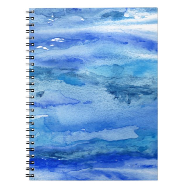 Blue Abstract Watercolor Notebook (Front)