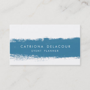 Blue Abstract Watercolor Splash Business Card