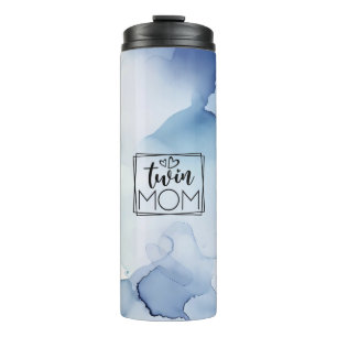 Blue Abstract Watercolor Twin Mum Thermal Tumbler